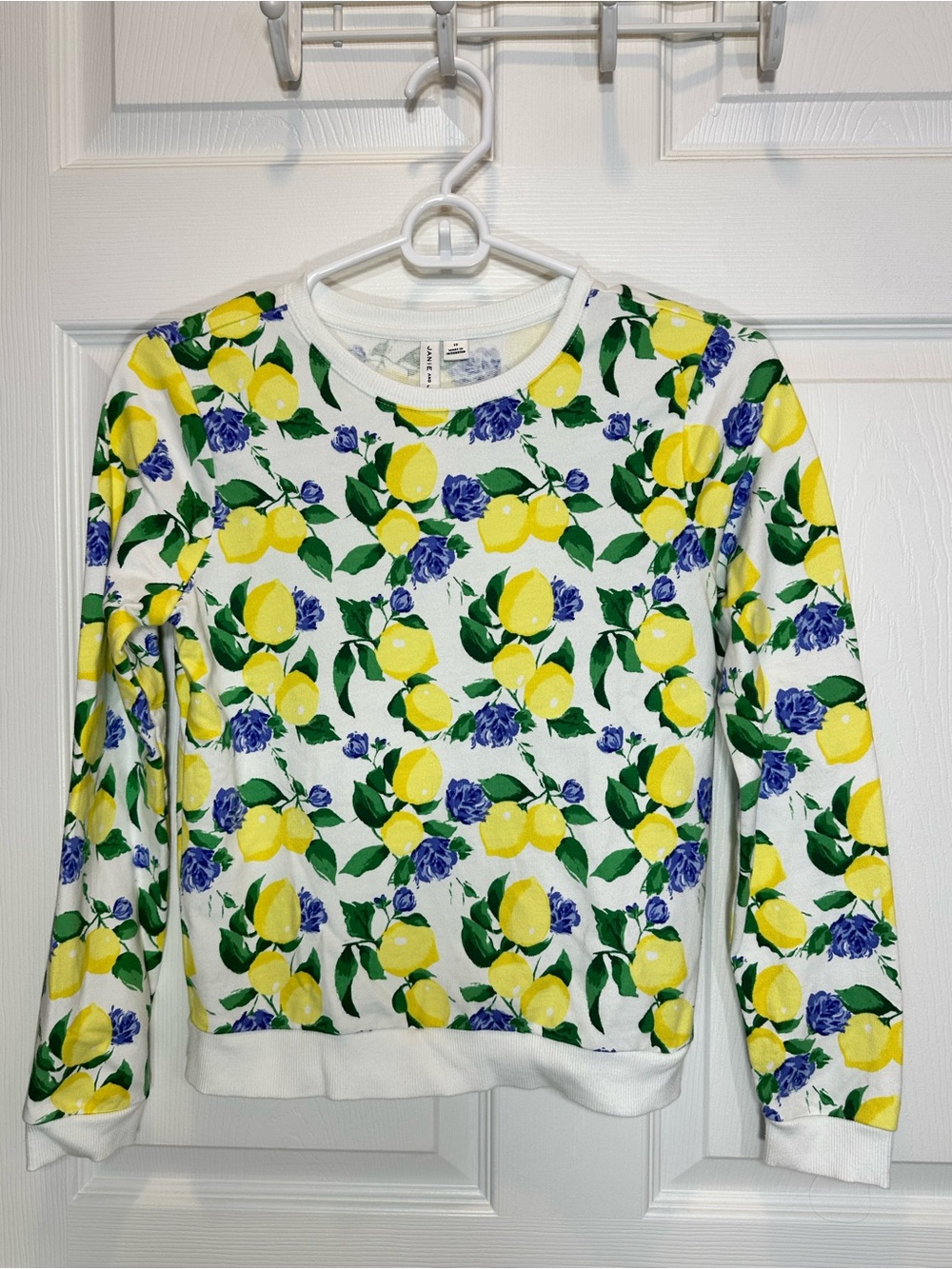 Girl’s Lemon-Print Crewneck Sweater light weight - will sell separately